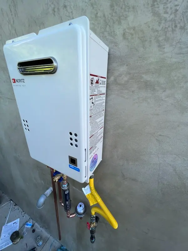 Tankless water heater installation for Staley homes
